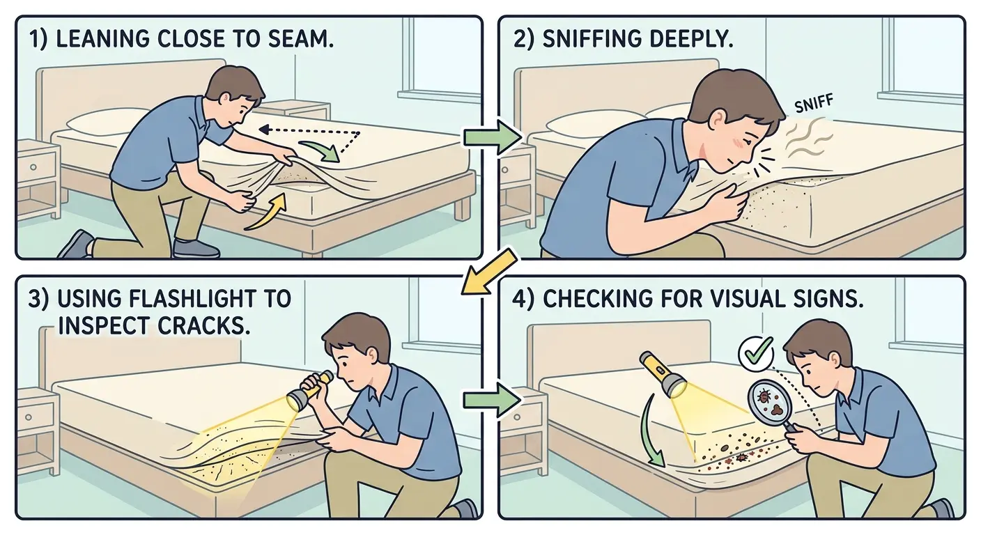 Step-by-step guide to performing a bed bug smell test at home