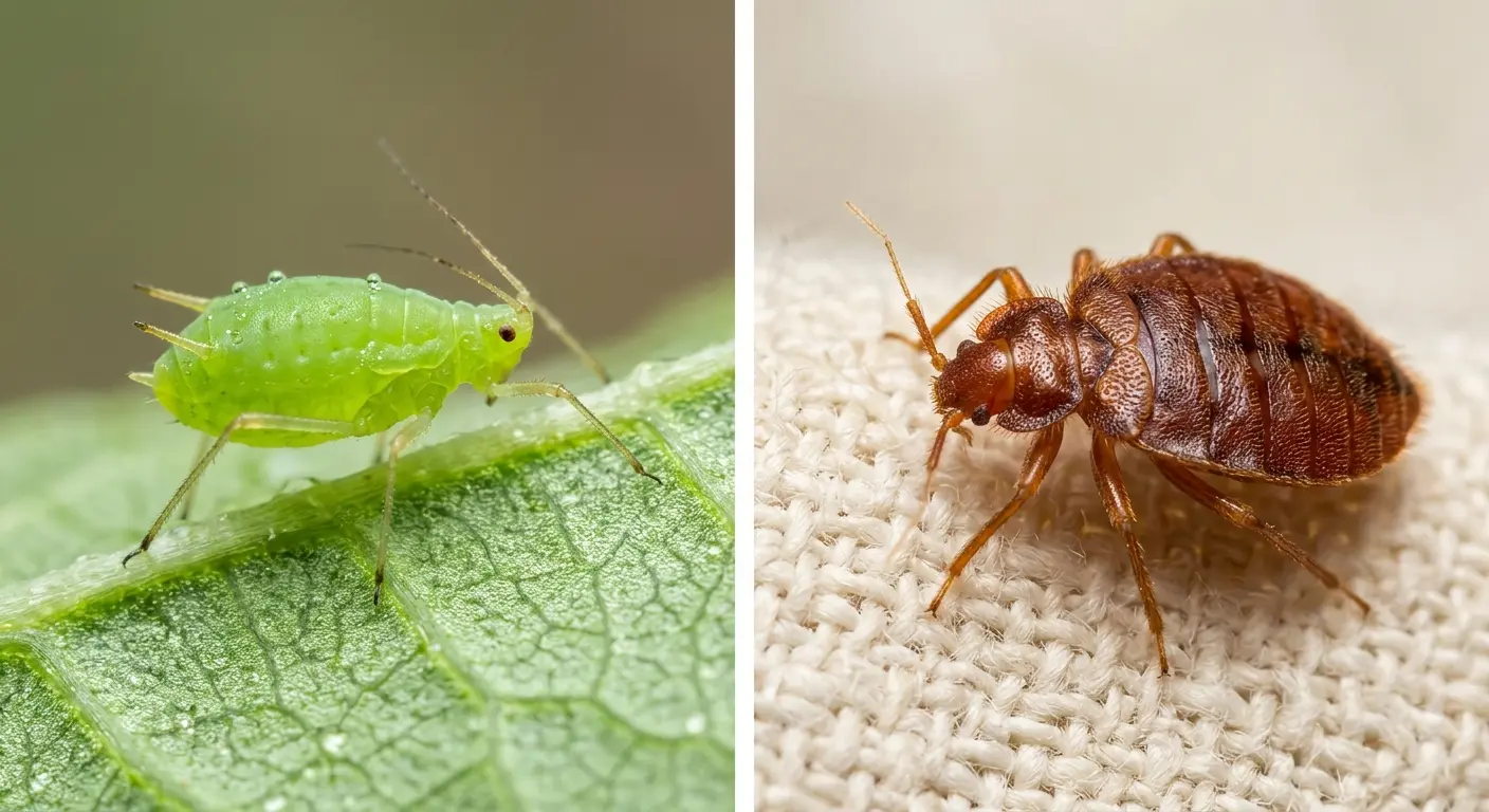 Bed bug life cycle diagram showing egg, five nymph stages, and adult with size labels