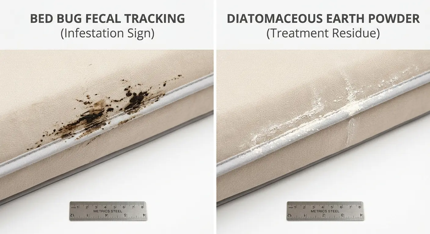 Comparison of bed bug fecal tracks versus diatomaceous earth powder trails